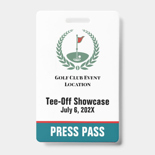 Golf Club Sonderturnier Custom Event Pass Ausweis (Vorderseite)
