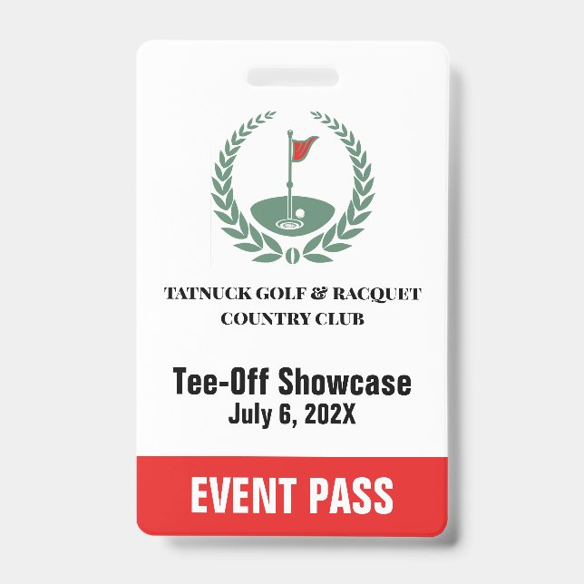 Golf Club Special Tournament Event Pass Ausweis (Vorderseite)