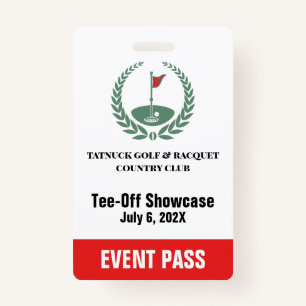 Golf Club Special Tournament Event Pass Ausweis