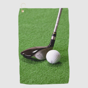 Golf Club und Ball auf einer grünen Oberfläche Gol Golfhandtuch