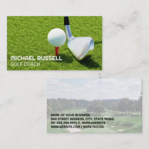Golf Club und Ball   Kurs Visitenkarte
