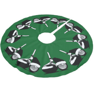 Golf Club und Ball Weihnachtsmannmütze Weihnachten Polyester Weihnachtsbaumdecke