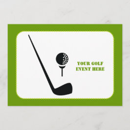 Golf Club und Kugel schwarz, grüne Gewohnheit Einladung