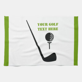 Golf Club und Kugel schwarz, grüne Gewohnheit Handtuch