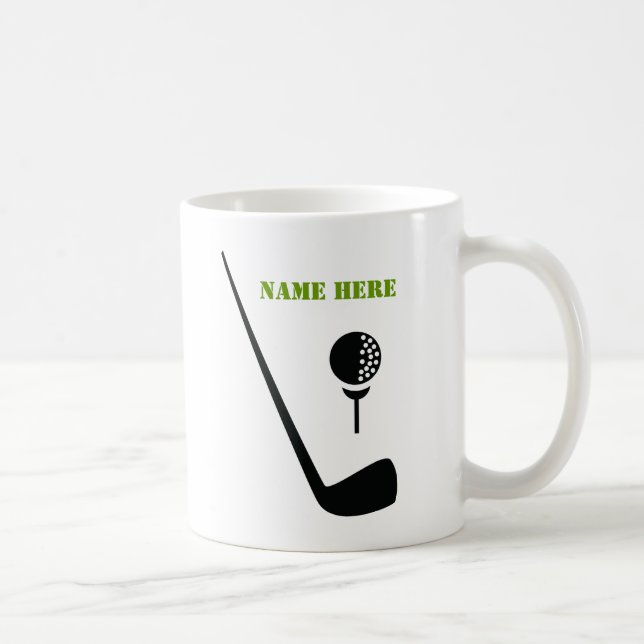 Golf Club und Kugel schwarz, grüne Gewohnheit Kaffeetasse (Rechts)