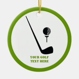 Golf Club und Kugel schwarz, grüne Gewohnheit Keramikornament