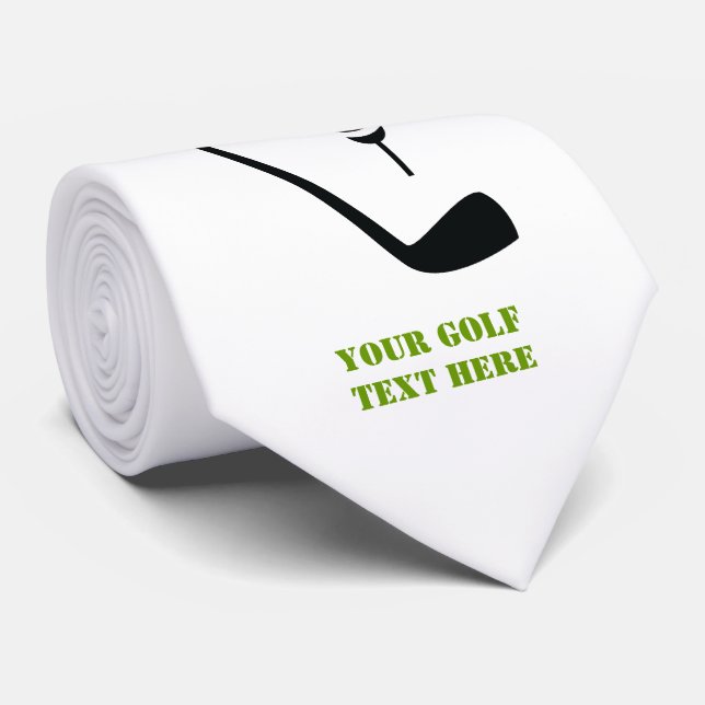 Golf Club und Kugel schwarz, grüne Gewohnheit Krawatte (Gerollt)