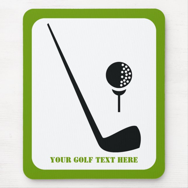 Golf Club und Kugel schwarz, grüne Gewohnheit Mousepad (Vorne)