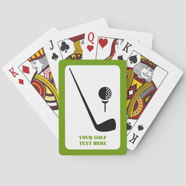 Golf Club und Kugel schwarz, grüne Gewohnheit Spielkarten (Rückseite)