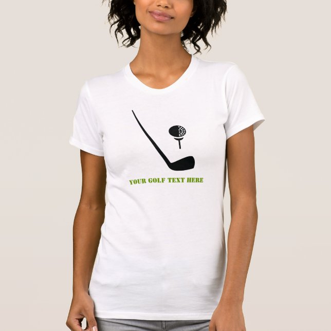 Golf Club und Kugel schwarz, grüne Gewohnheit T-Shirt (Vorderseite)
