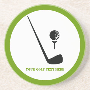 Golf Club und Kugel schwarz, grüne Gewohnheit Untersetzer