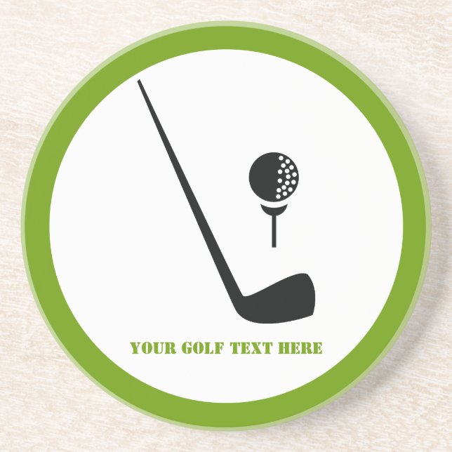 Golf Club und Kugel schwarz, grüne Gewohnheit Untersetzer (Vorne)