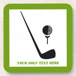Golf Club und Kugel schwarz, grüne Gewohnheit Untersetzer
