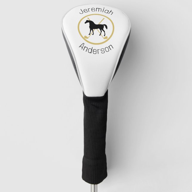Golf Club und Pferd Personalisiert Headcover (Vorderseite)
