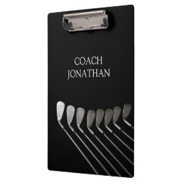 Golf Clubs Art Golf Coach Name für Golfspieler Klemmbrett