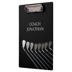 Golf Clubs Art Golf Coach Name für Golfspieler Klemmbrett
