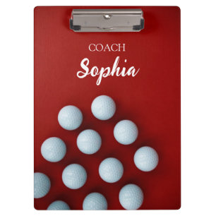 Golf Clubs Art Golf Coach Name für Golfspieler Klemmbrett