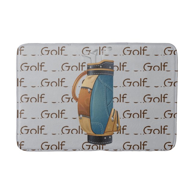 Golf Clubs Bag Tiled Text Design  Badematte (Vorderseite)