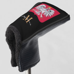 Golf Clubs mit mit Monogramm und polnischer Flagge Headcover