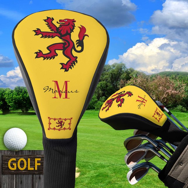 Golf Clubs, mit Monogramm & schottisch, Rampant Golf Headcover (Von Creator hochgeladen)