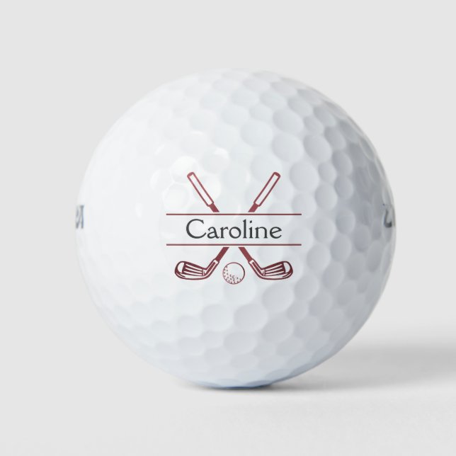 Golf Clubs Monogram Rosen Gold Golf Balls Golfball (Vorderseite)