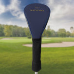 Golf Clubs und Navy Blue Individuelle Name Golf Headcover<br><div class="desc">Personalisieren Sie den Namen in klassischer Typografie,  um ein einzigartiges Golfgeschenk zu schaffen und für jeden Golfer zu behalten. Entwickelt von Thisisnotme©</div>