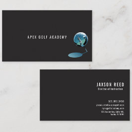 Golf Coach Academy Metallic Blue-Black background Visitenkarte