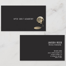 Golf Coach Academy Metallic Sepia-Black background Visitenkarte