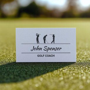 Golf Coach Trainer Einfache Design White Card Visitenkarte
