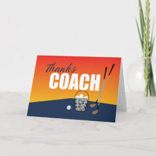 Golf Coach Vielen Dank auf Blue und Orange Karte