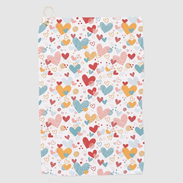 Golf Coeurs Abstraits motif serviette de bain (Devant)