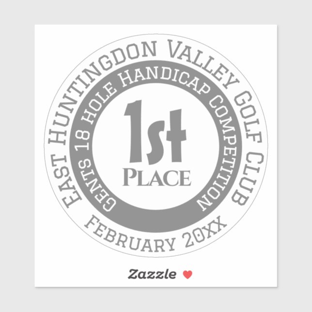 Golf Competition Prize Sticker (Feuille)