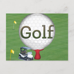 Golf Composite Ball Cart Flags Postkarte