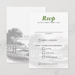 Golf Couple Food RSVP Karte