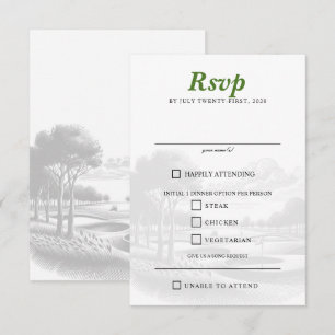 Golf Couple Food RSVP Karte