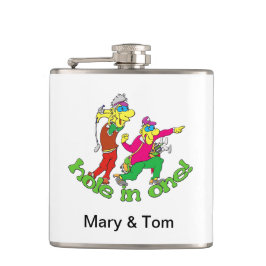 Golf Couple Vinyl Wrapped Flask Flachmann