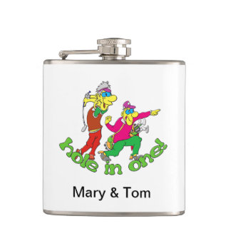 Golf Couple Vinyl Wrapped Flask Flachmann