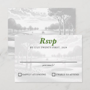 Golf Couple Wedding RSVP Karte