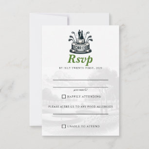 Golf Couple Wedding RSVP Karte