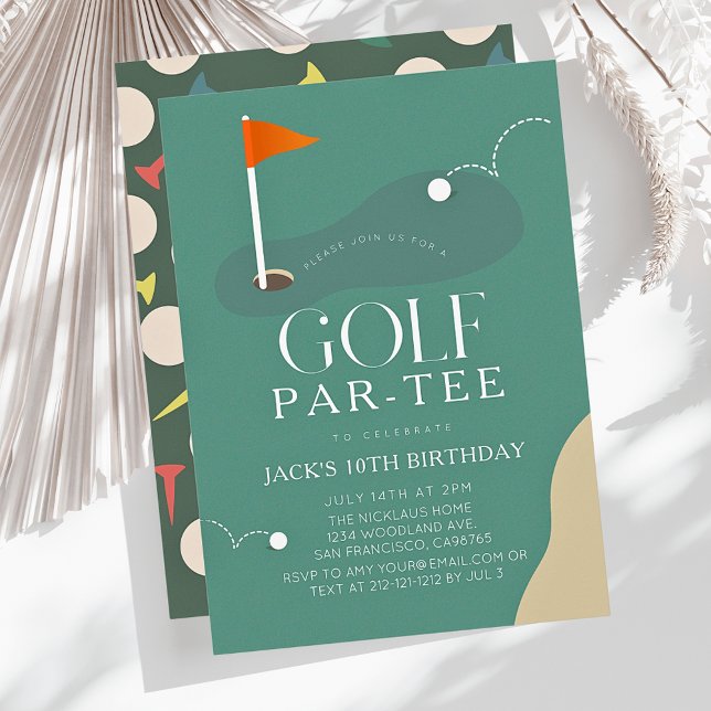 Golf Course Fairway Flag Kid's Birthday Par-Tee Einladung (Von Creator hochgeladen)
