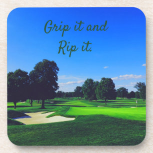 Golf Course Grip es und Rip it Getränkeuntersetzer