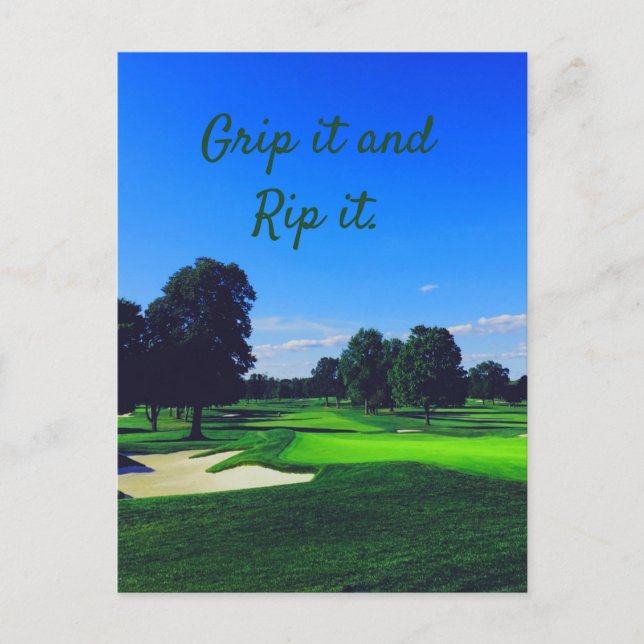 Golf Course Grip es und Rip it Postkarte (Vorderseite)