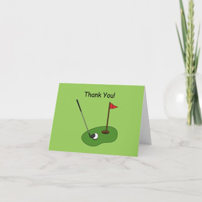 Golf Course Hole mit Flag personalize Dankeskarte (Vorderseite)