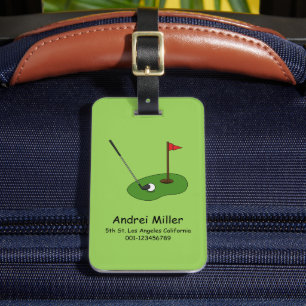 Golf Course Hole mit Flag personalize Gepäckanhänger