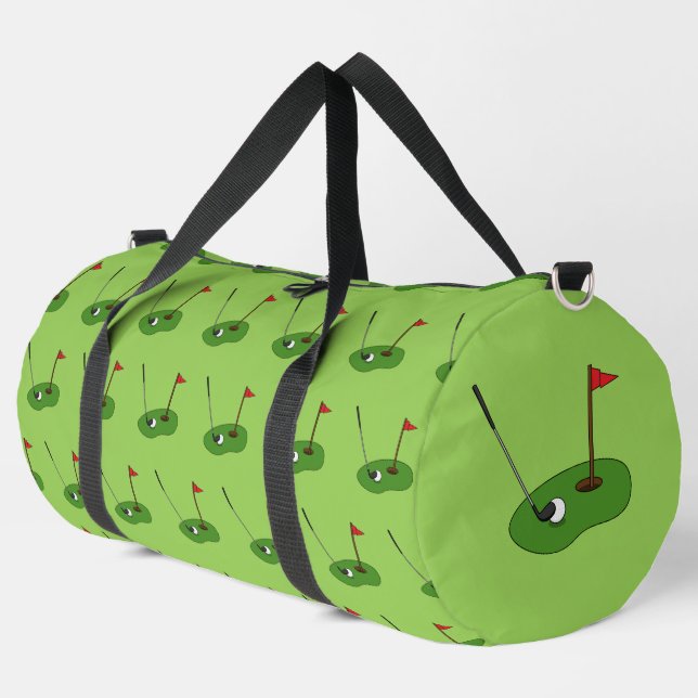 Golf Course Hole mit Flaggenmuster Duffle Bag (Linke Ecke)