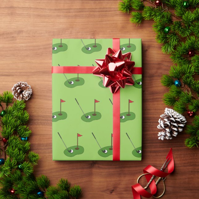 Golf Course Hole mit Flaggenmuster Geschenkpapier (Feiertagsgeschenk)