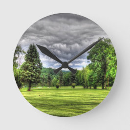 Golf Course Scene Runde Wanduhr