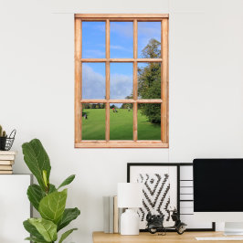 Golf Course View von einem Fenster aus Poster