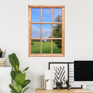 Golf Course View von einem Fenster aus Poster