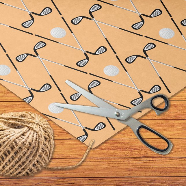 Golf Crossclubs Muster orange Seidenpapier (Von Creator hochgeladen)